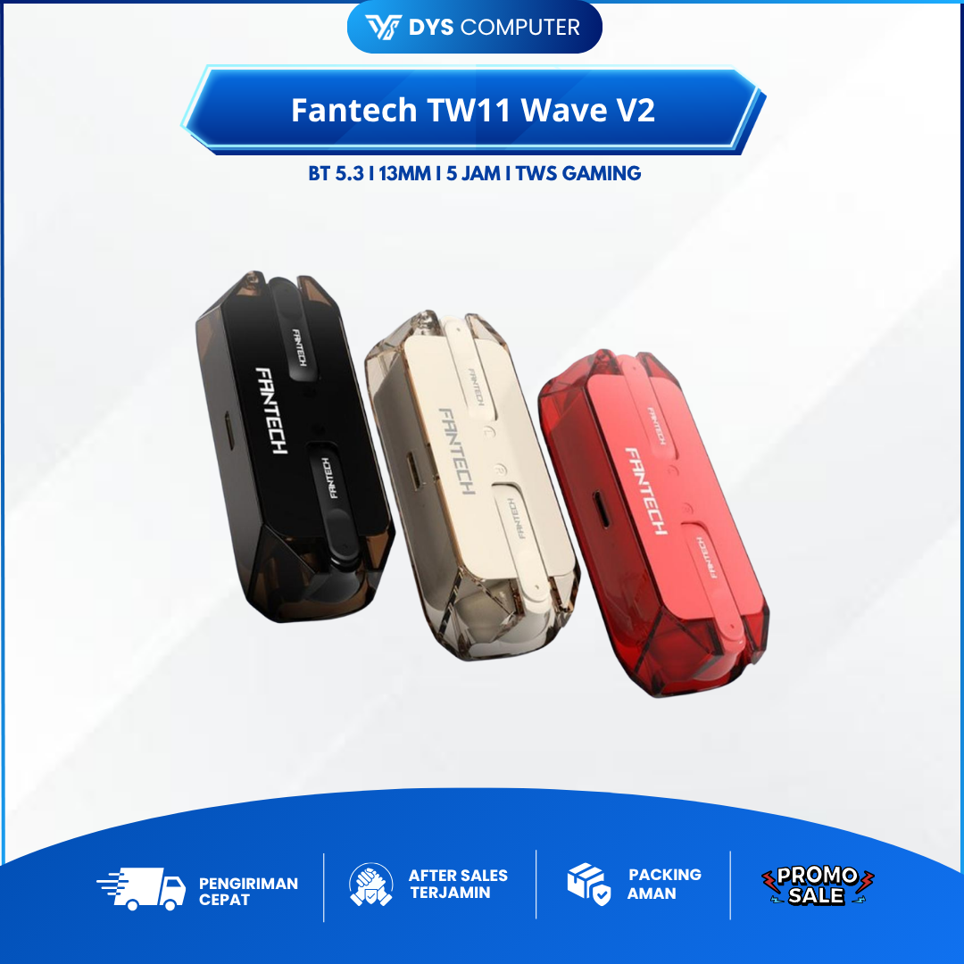 Fantech TW11 TW-11 V2 Wave True Wireless Earphone Bluetooth 5.3 Earbuds TWS Type C Charging TW 11