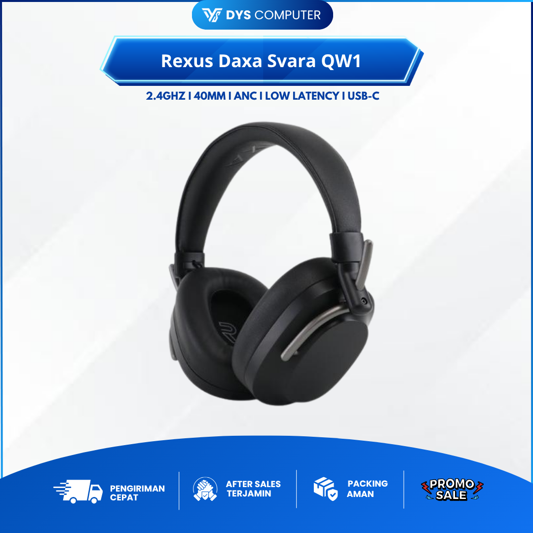 Rexus Daxa Svara QW1 / QW-1 Wireless Gaming Headset Low Latency ANC - 1