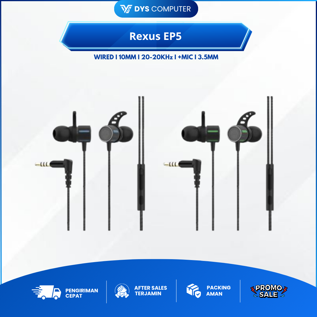 Rexus EP5 / EP-5 Wired Gaming Earphone with Microphone Ear Phone