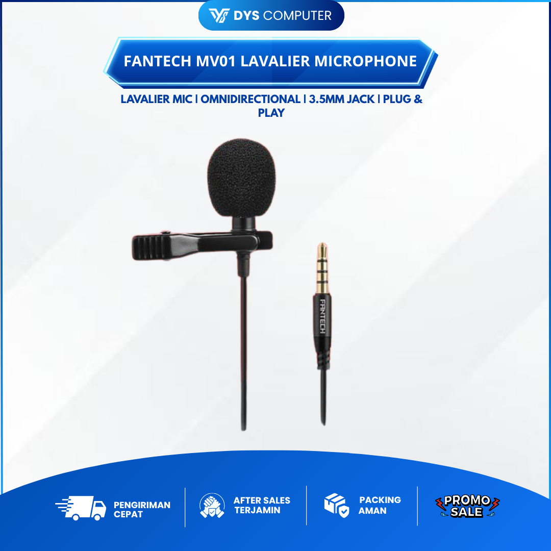 Fantech Mic Clip On MV01 Lavalier Microphone MV-01 MV 01 Mikrofon 