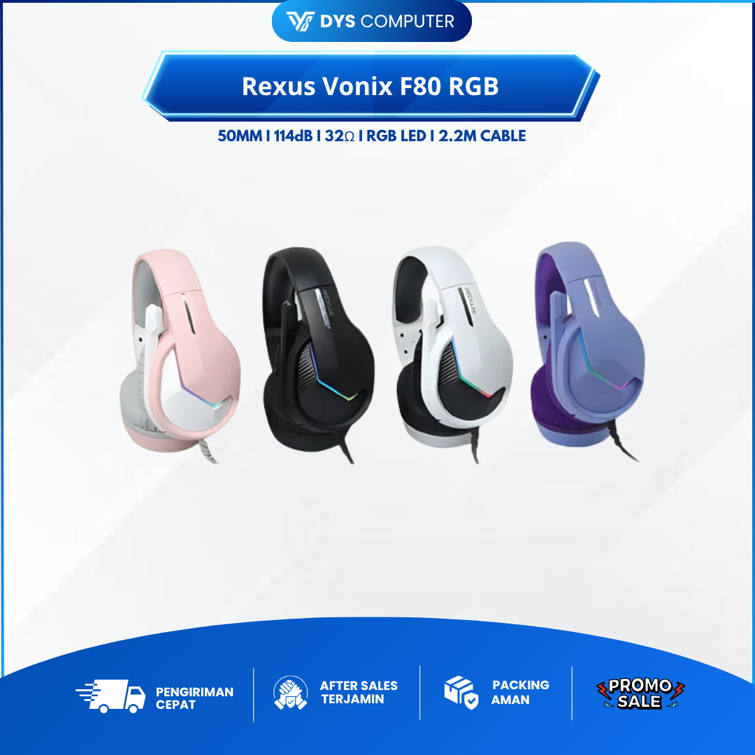 Rexus Vonix F80 RGB - F-80 F 80 Multi-platfrom Gaming Headset Microphone Earphones