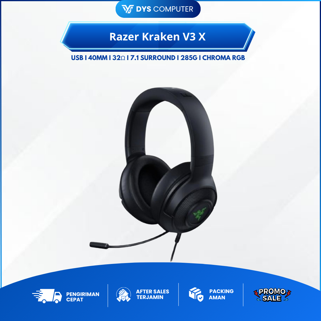 Razer Kraken V3 X Chroma Gaming Headset Surround 7.1 V3X Wired USB