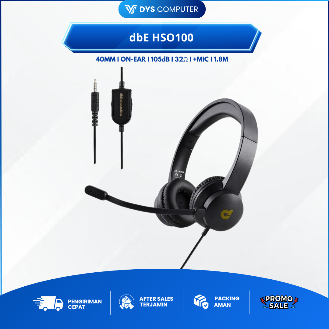 dbE HSO100 Comfortable Office Headset Microphone