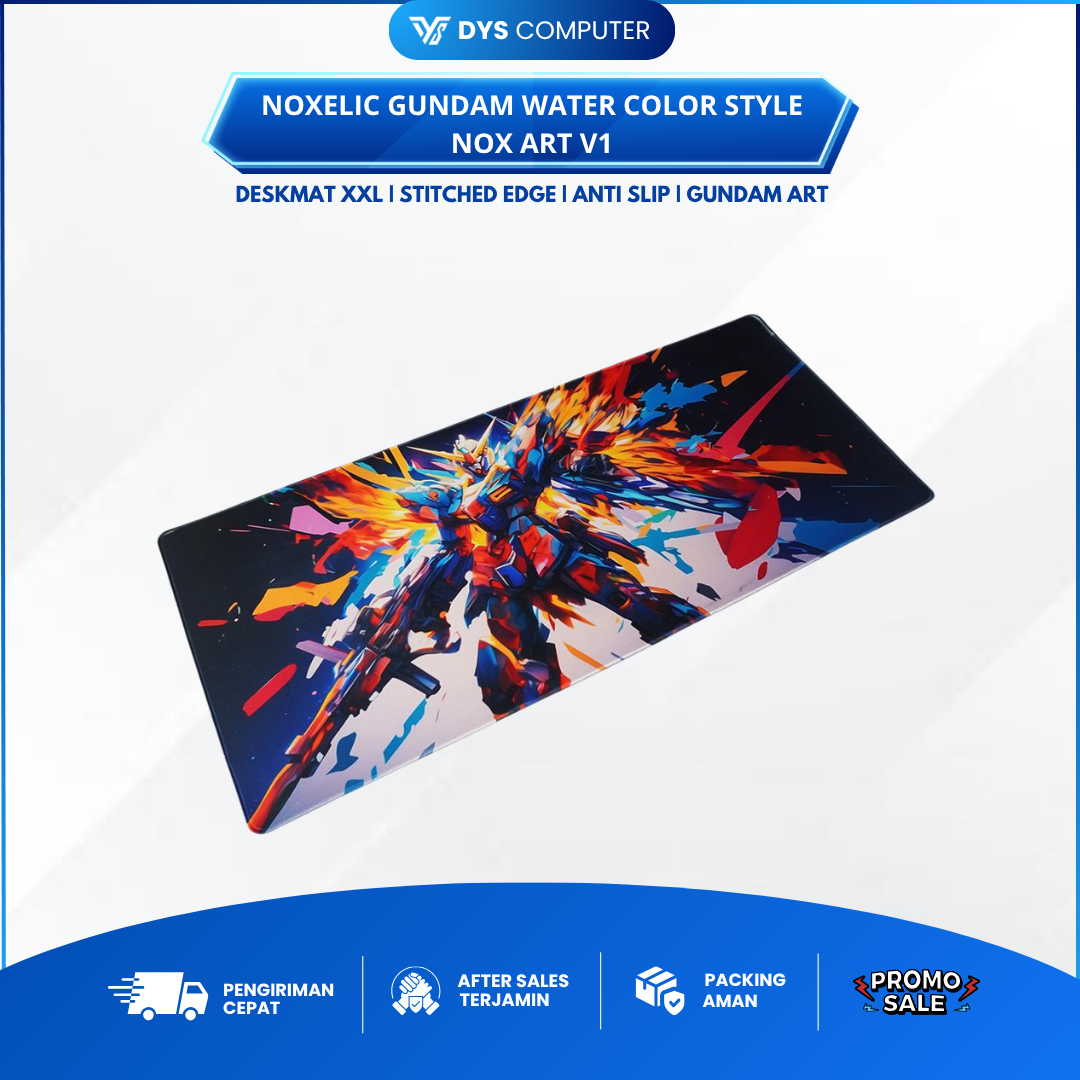 Noxelic Gundam Water Color Style Nox Art V1 Gaming Mousepad Deskmat - Desk Mat Alas Mouse Pads - Jahit