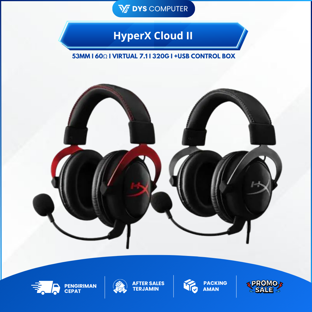 HyperX Cloud II - Black Red || Headset Gaming