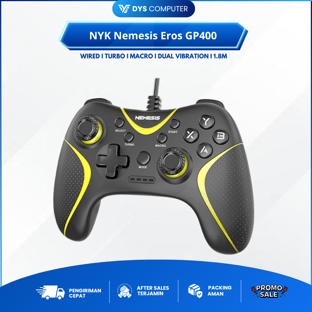 NYK Nemesis GP400 Eros Wired Gamepad Joystick with Macro GP-400
