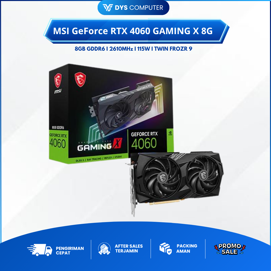 VGA Card MSI GeForce RTX 4060 GAMING X 8G - 8GB GDDR6