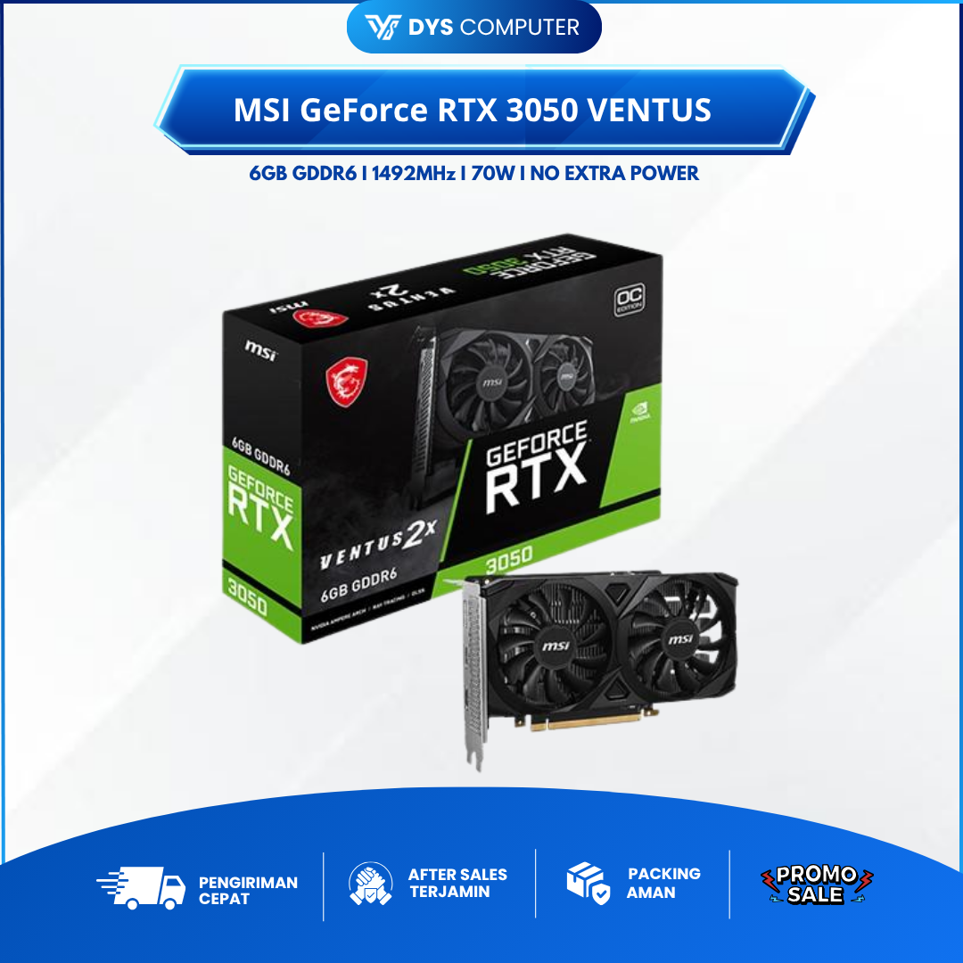 VGA Card MSI GeForce RTX 3050 VENTUS 2X 6G OC - 6GB GDDR6