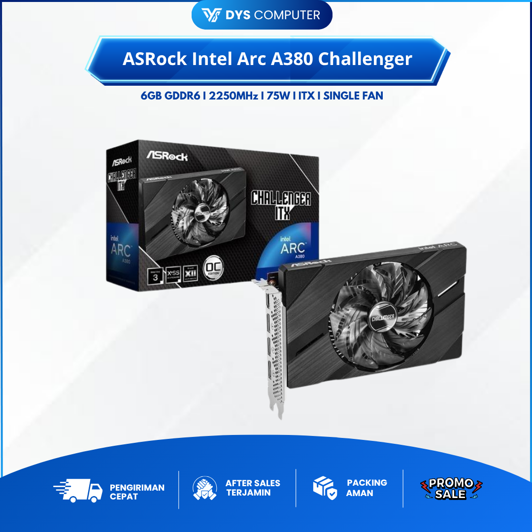 VGA ASRock Intel ARC A380 CHALLENGER ITX 6GB OC GDDR6