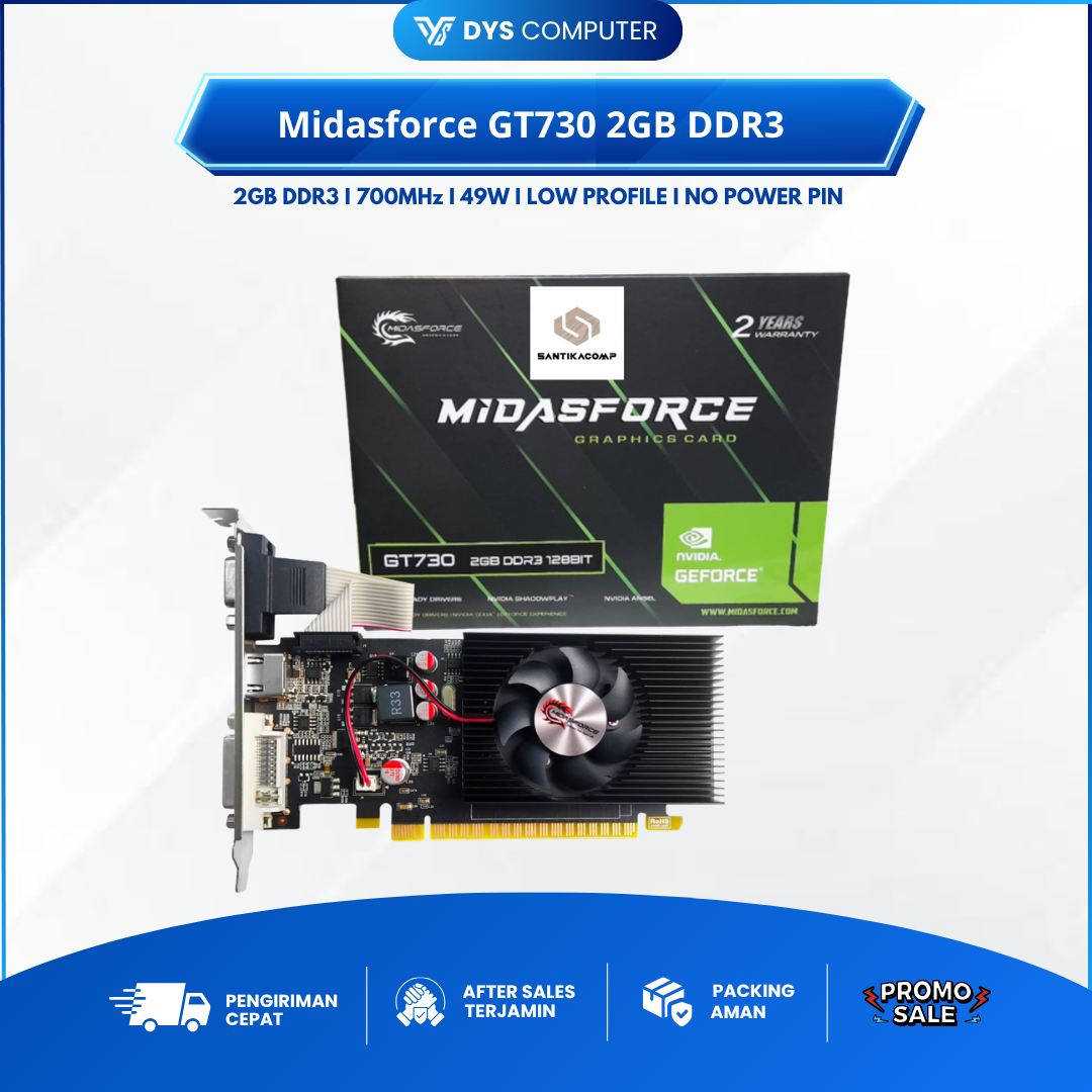 VGA Nvidia GT730 2GB DDR3 128 Bit LP Midasforce
