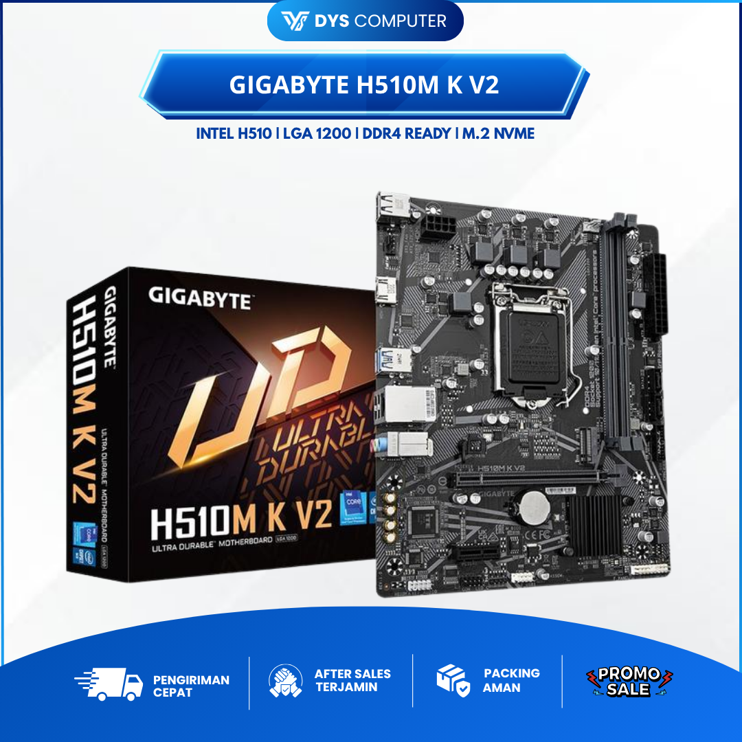 Motherboard Gigabyte H510M K V2 - LGA1200 H470 DDR4 USB3.2 SATA3