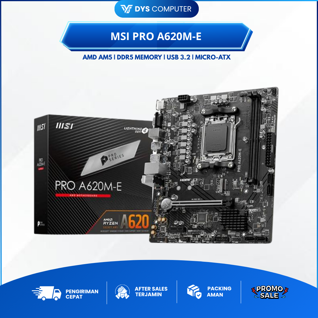 Motherboard MSI PRO A620M-E AMD AM5 DDR5 M-ATX Support Ryzen 7000 8000G 9000 Series