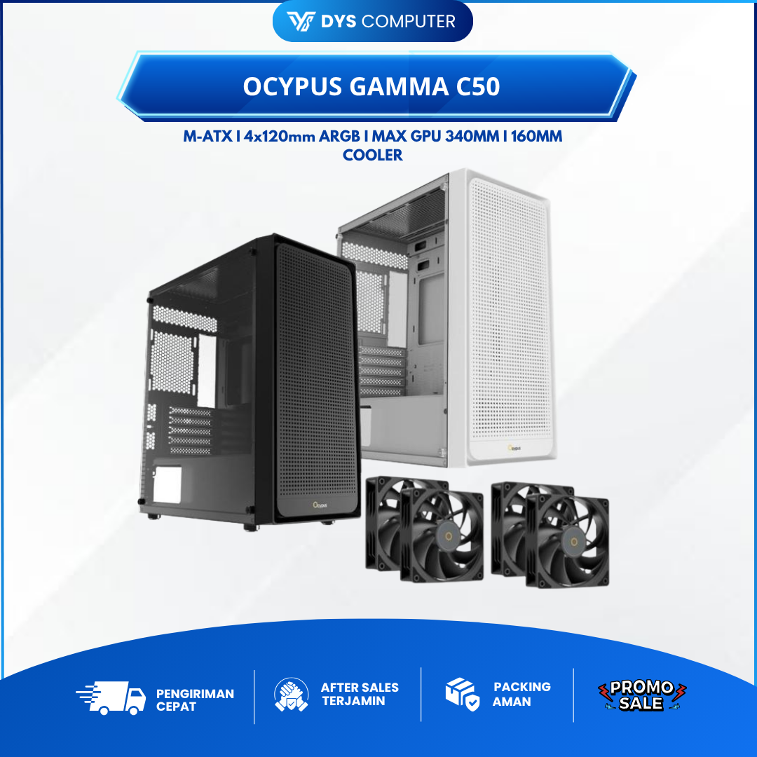 OCYPUS GAMMA C50 4FAN M-ATX Gaming Case Include 4 Fan