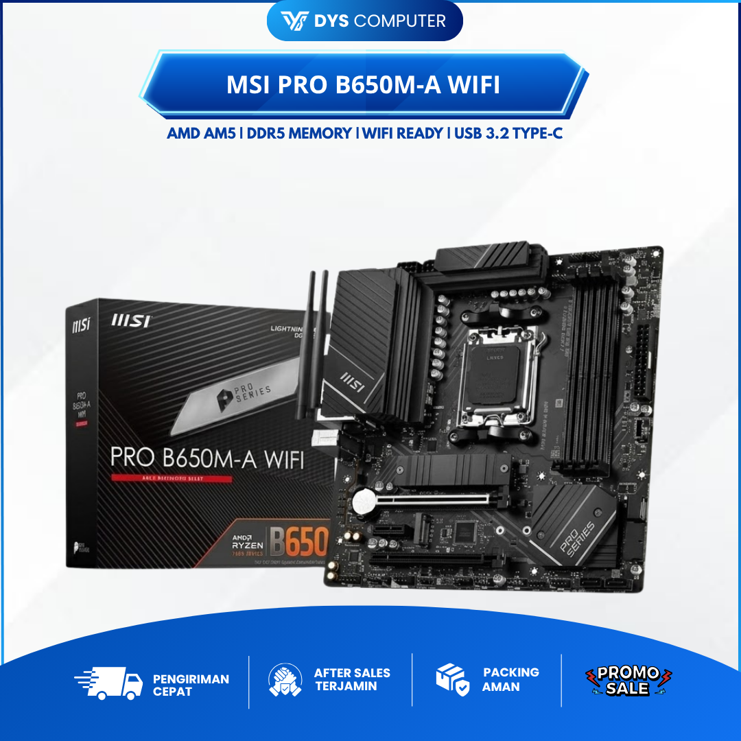 MSI PRO B650M-A WIFI Motherboard AMD AM5 B650 DDR5 USB 3.2 Type-C