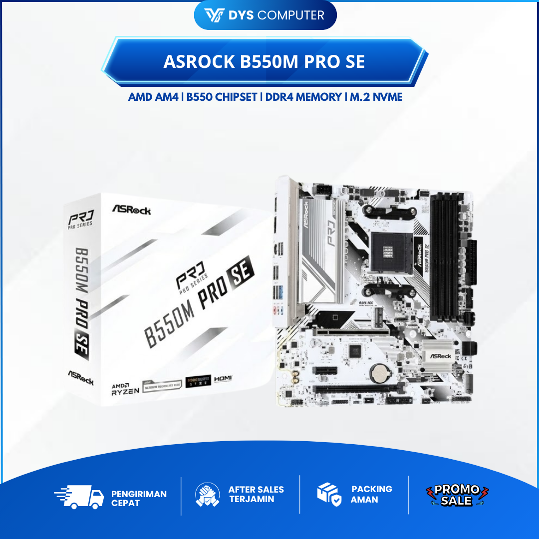 ASRock B550M Pro SE AMD B550 AM4 DDR4 Motherboard Gaming M-ATX