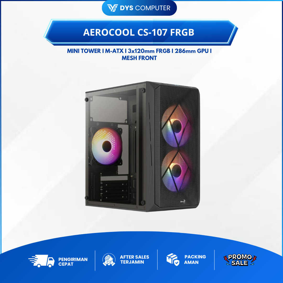 AEROCOOL CS-107 FRGB MINI TOWER PC GAMING MATX CASE