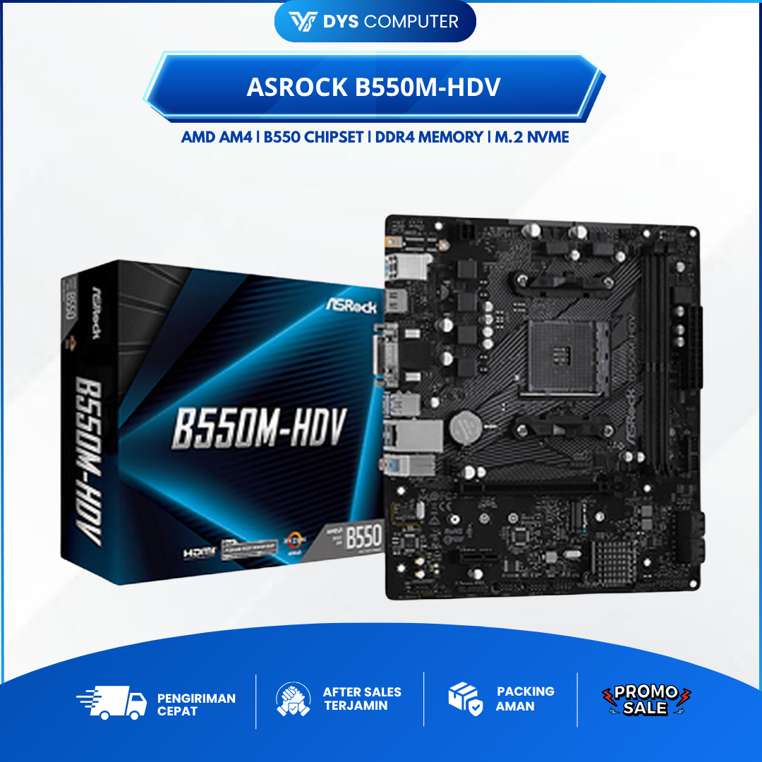 Motherboard ASRock B550M-HDV Ryzen AM4 DDR4 B550 Micro ATX