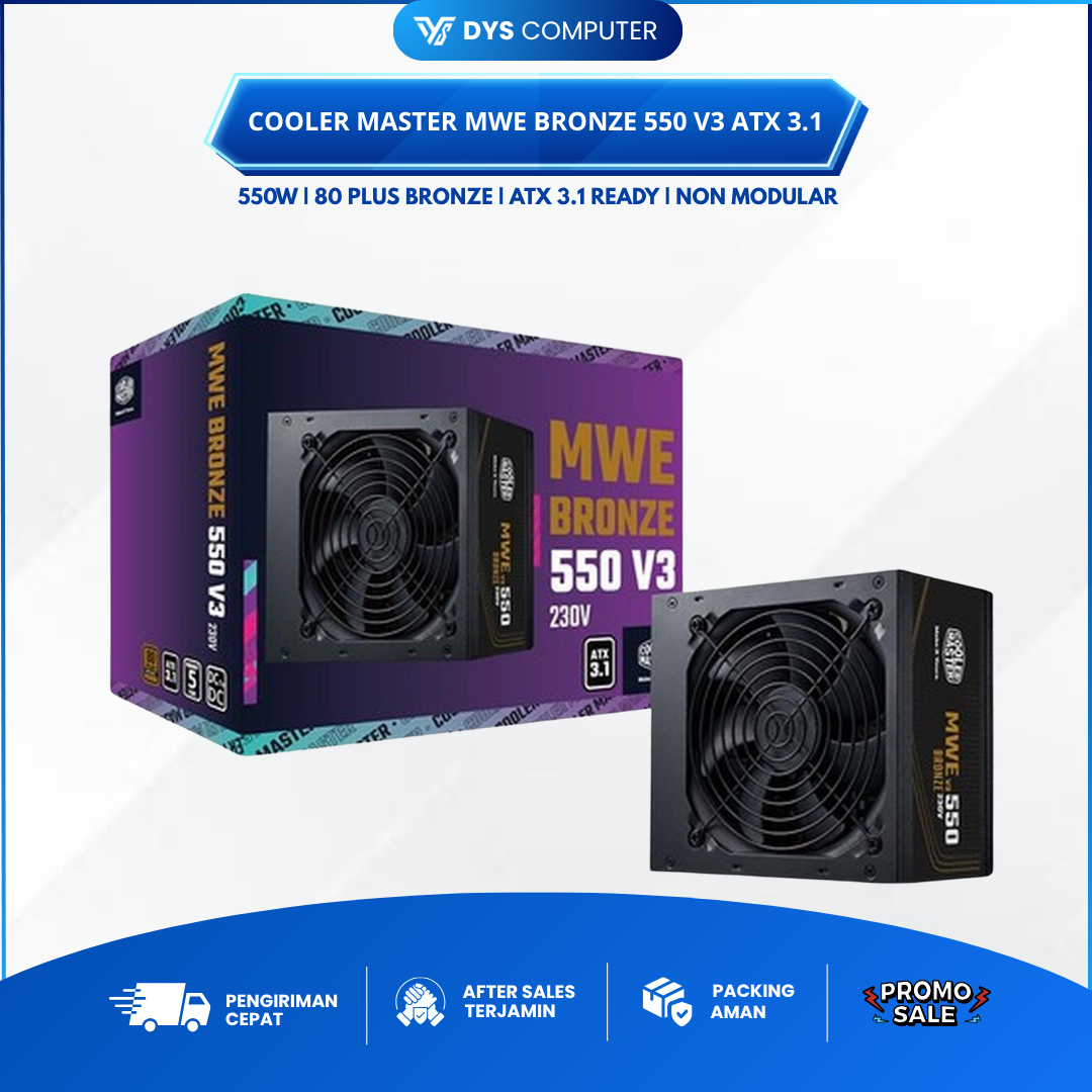 Cooler master MWE Bronze 550 V3 ATX 3.1 80 Plus Bronze PSU - Powersupply