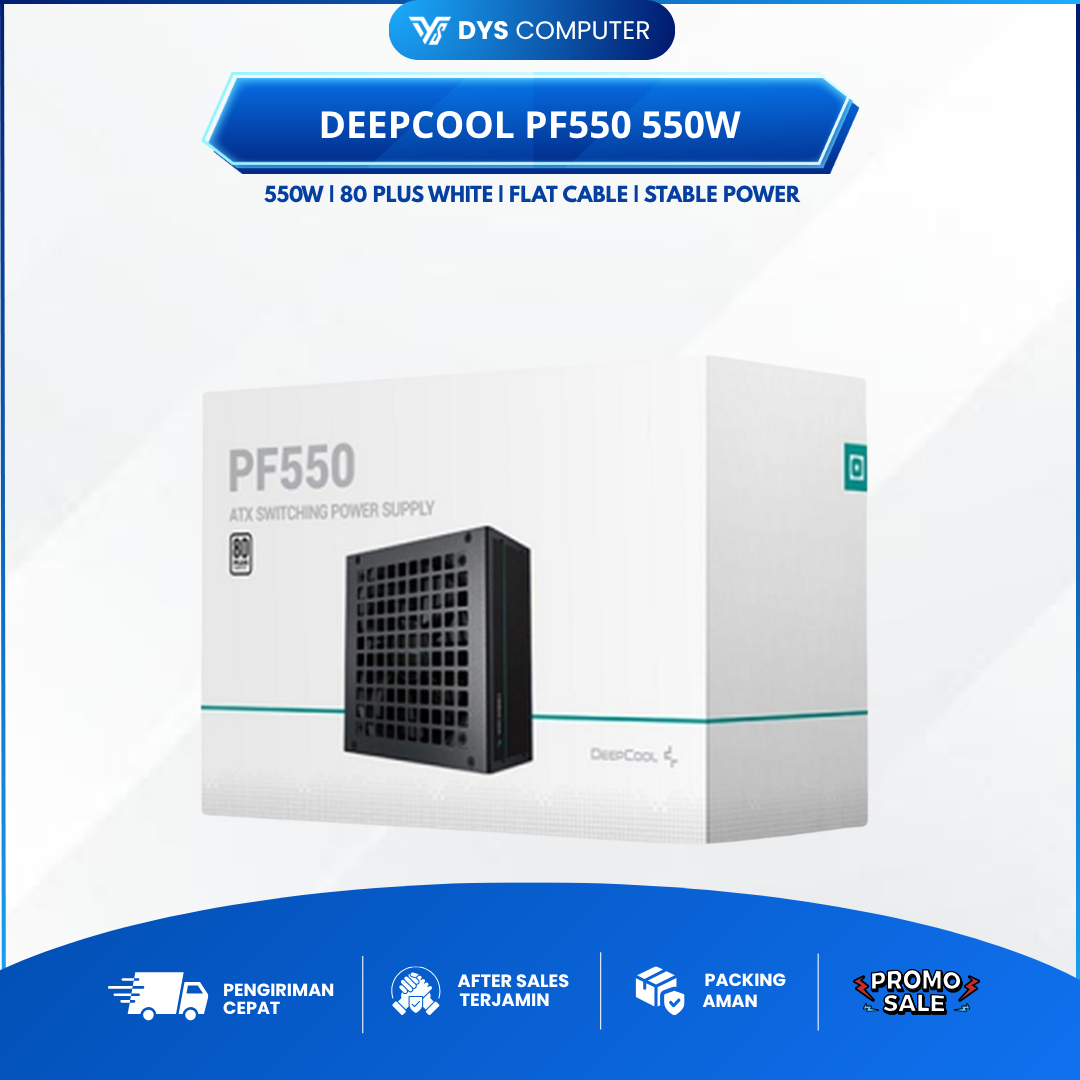 PSU / Power Supply DEEPCOOL PF550 550W 80+ FLAT CABLE - PF600X 600 Watt