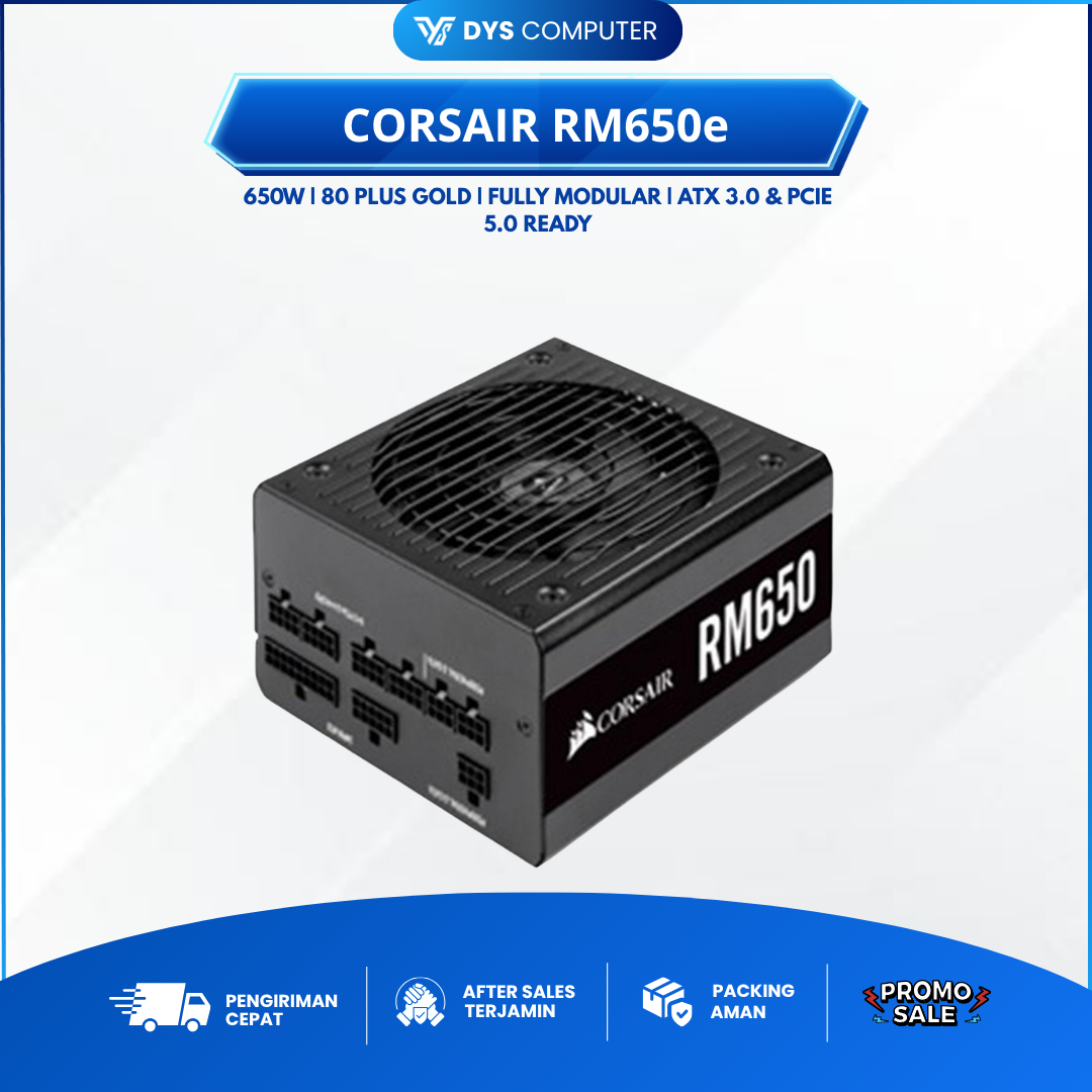 PSU CORSAIR RM650 RM-650 Watt - 80 PLUS Gold Certified Fully Modular - RM650E